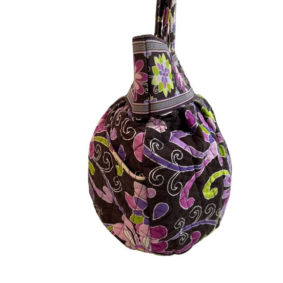 Vera Bradley Women's Black Flowered Multicolor Floral Shoulder Bucket Bag Sz M - Picture 6 of 13